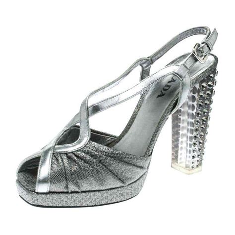 silver prada slingback|Prada slingback shoes sale.